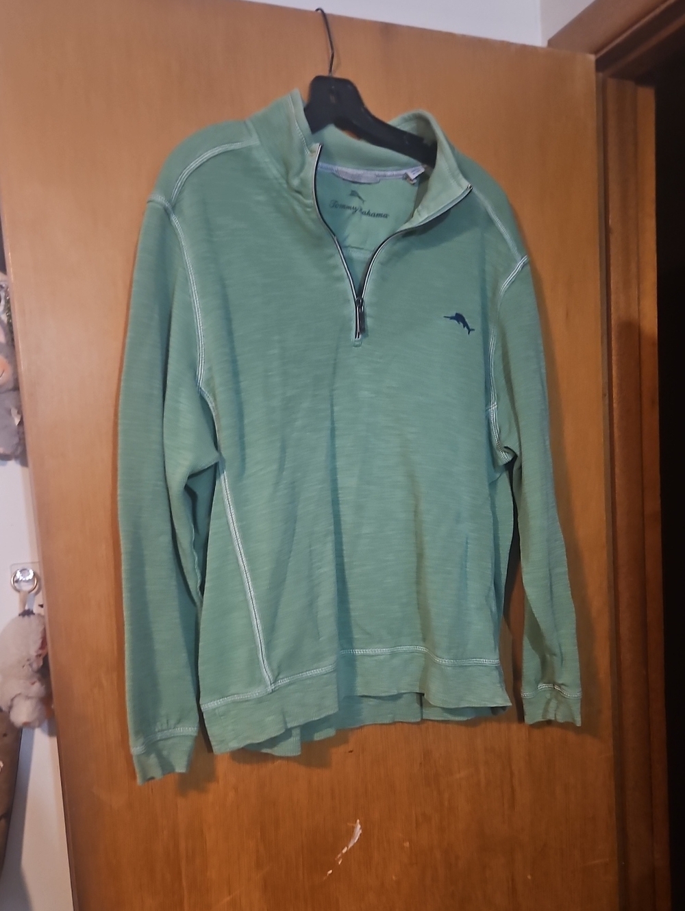 Tommy Bahama Men’s Seafoam Green Half-Zip Sweater